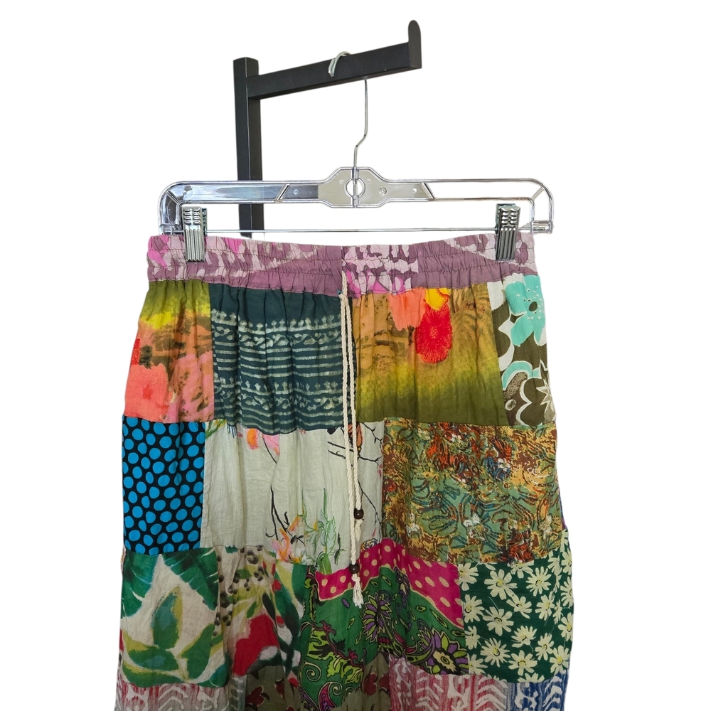 Vibrant Multicolor Patchwork Maxi Skirt - image 4